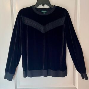 Lauren Ralph Lauren Black Velvet Top